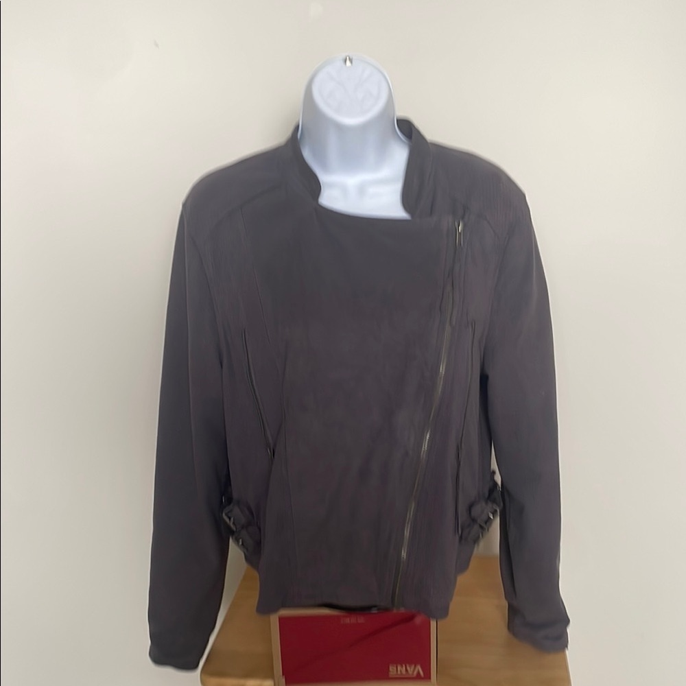 Democracy Gray Moto Jacket Asymmetrical Design Size Large